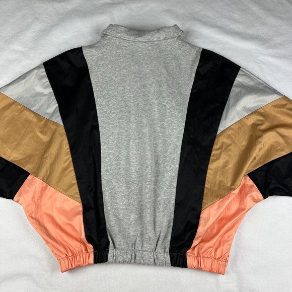 Urban Outfitters Out From Under Grey Jacket with Black/Tan/Peach Sleeves Size M - Picture 6 of 8